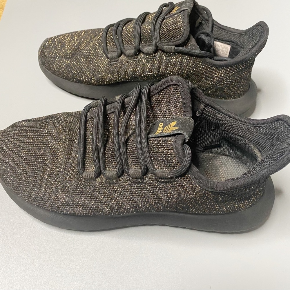 Adidas tubular shadow girls shoes Sz 4 black gold - Picture 7 of 10